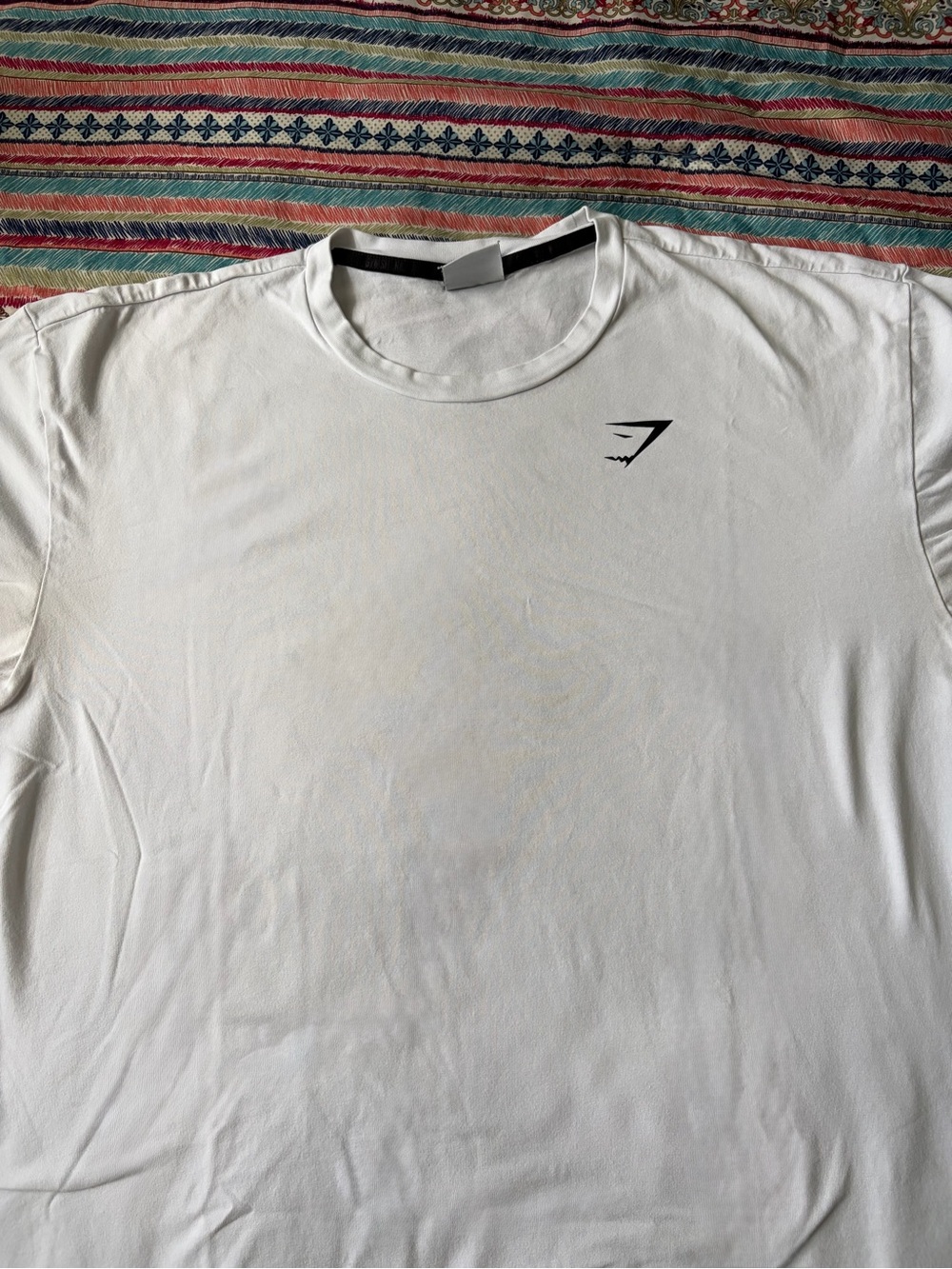 Gymshark White Short-Sleeve Training Tee with Small Logo